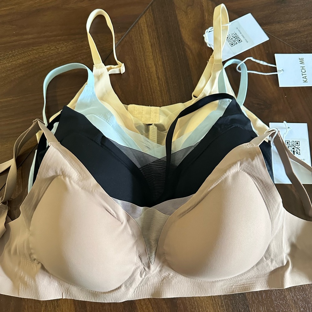 Elegant Women's Bra Set - Black, Cream, Tan